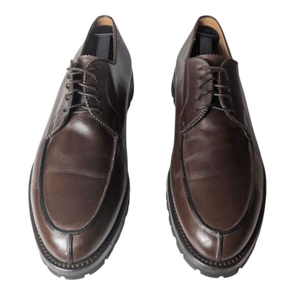 LENDVAY & SCHWARCZ Brown Leather Plain Toe Oxford Size 10 - Picture 4 of 9